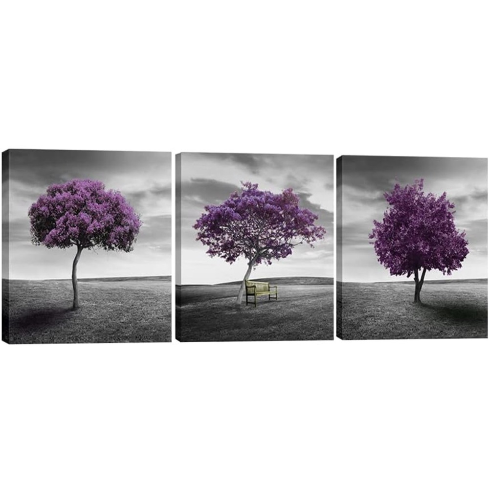 3 piece canvases purple